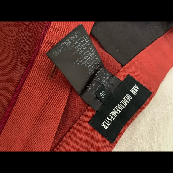 Ann Demuelemeester vintage red linen cropped wide leg pants - Picture 7 of 10